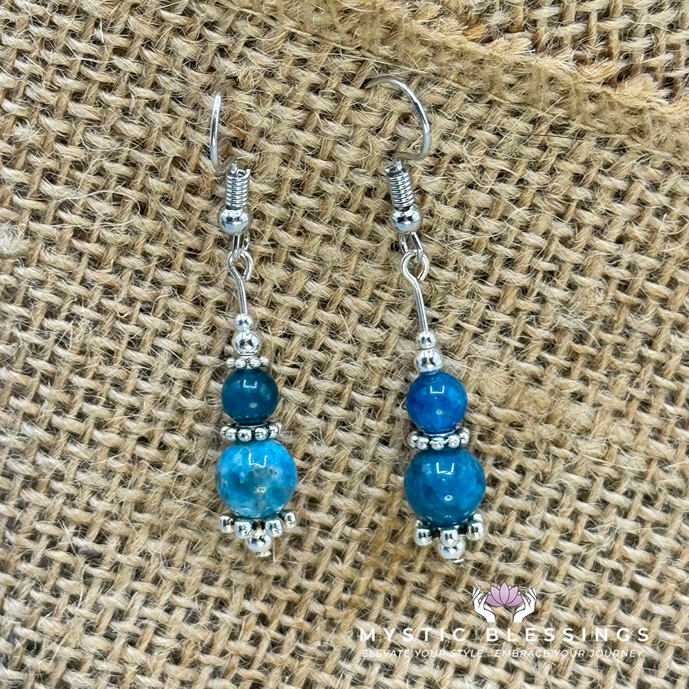 Blue Apatite Dangle Earrings