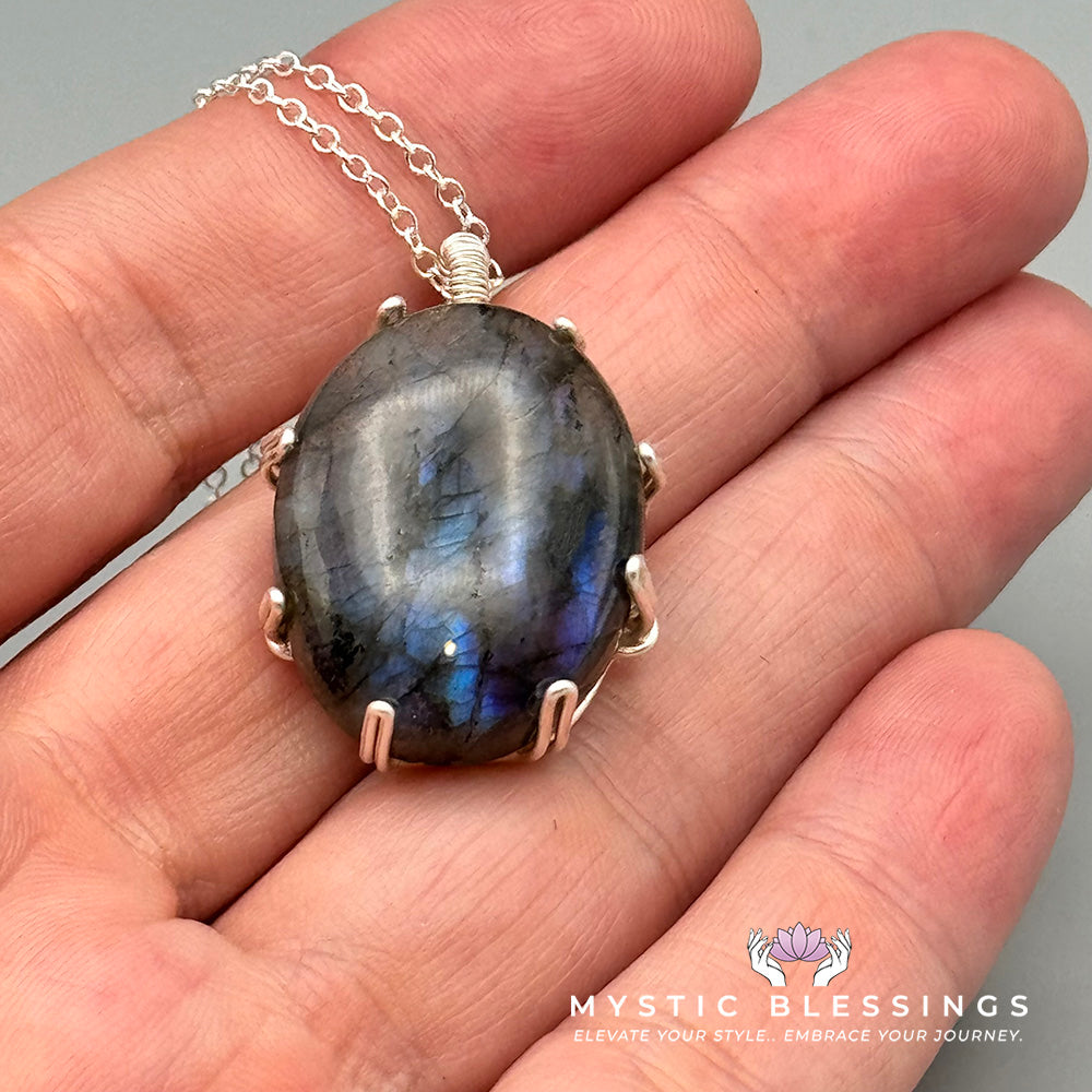 Labradorite Prong Pendant