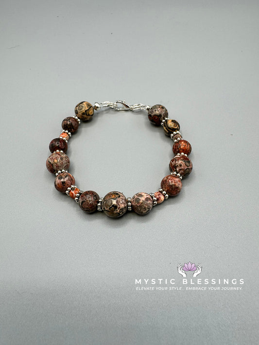 Red Leopardskin Jasper Chunky Bracelet