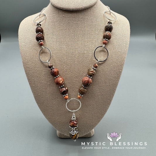Red Leopardskin Statement Necklace