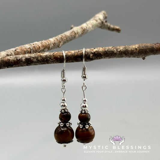 Tigers Eye Dangle Earrings