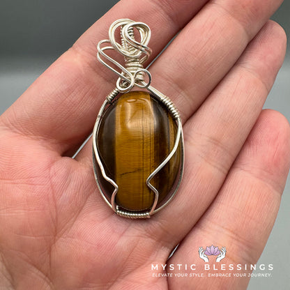 Tigers Eye Wrapped Pendant