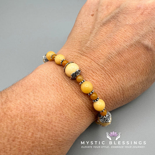 Yellow Jade Chunky Bracelet