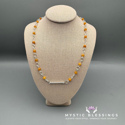 Yellow Jade Beaded Necklace