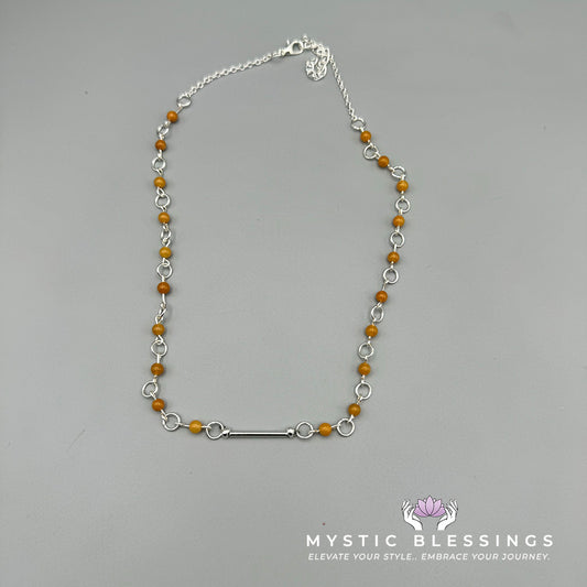 Yellow Jade Beaded Necklace